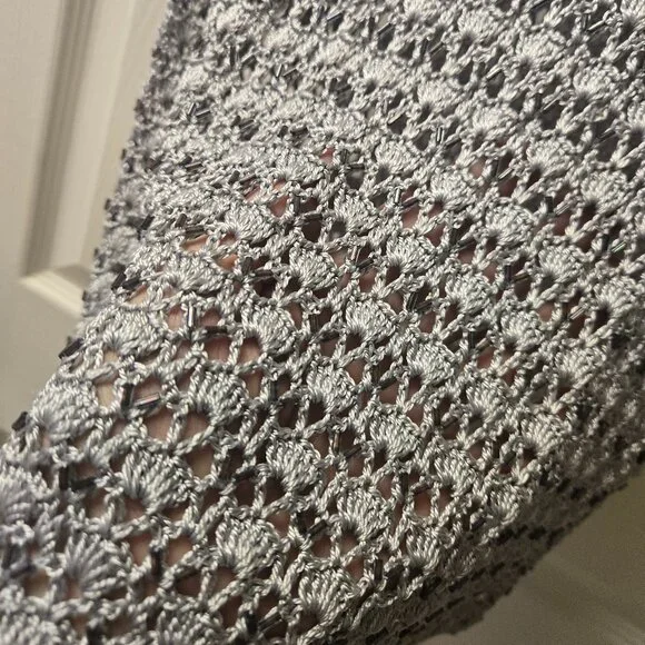 Vintage Laura Ashley Crochet Sleeveless Beaded Overlay Blouse Top (Small) NWOT - Picture 3 of 7